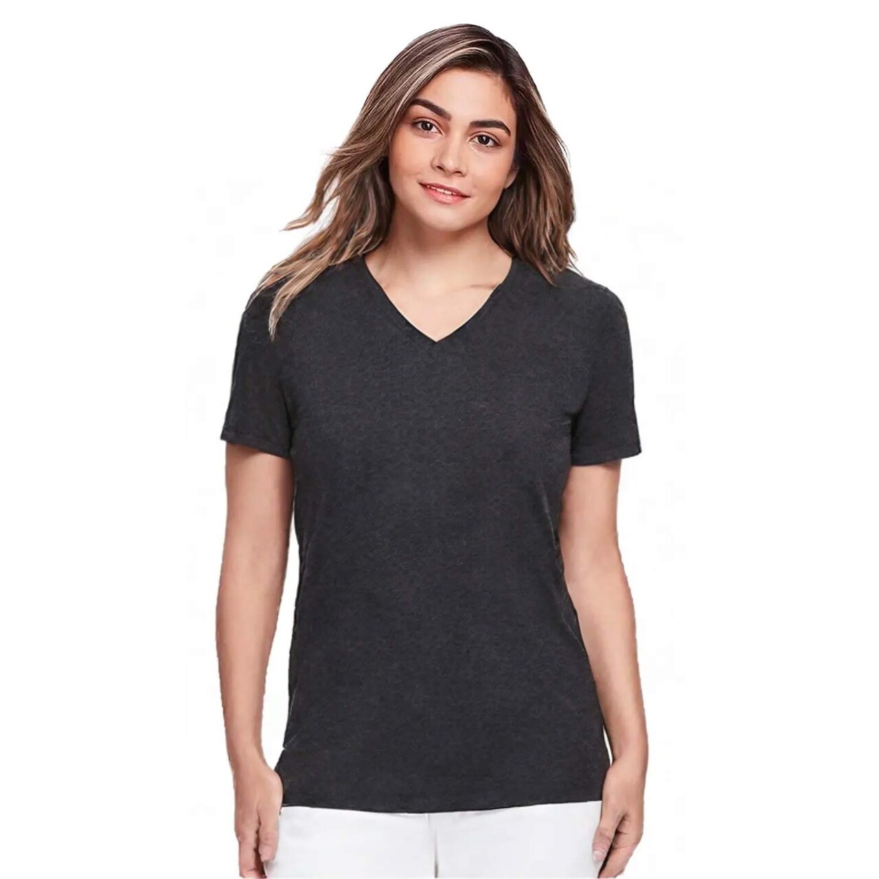BELLA CANVAS Unisex Heather CVC Short Sleeve V-Neck T-Shirt for Everyday Wear & Custom Print Essential Tee